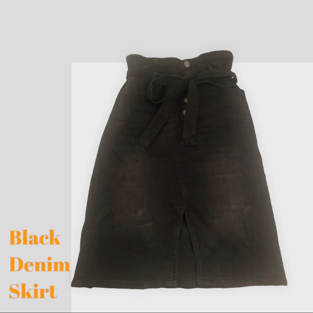 Black Denim Skirt